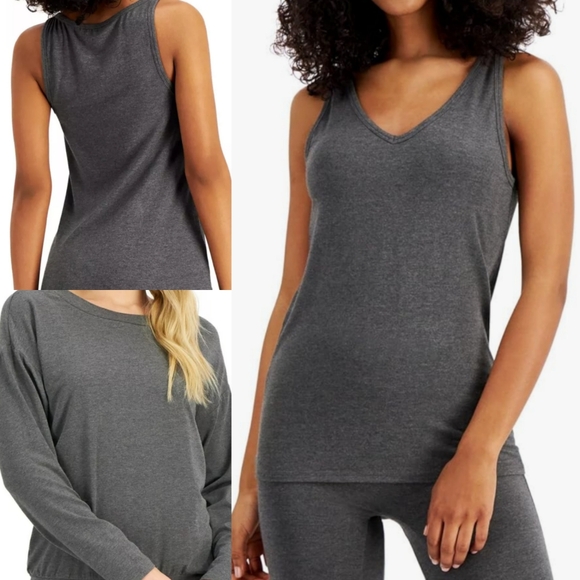 Alfani 3 piece ultra soft modal leggings top/tank lounge set. Heather Grey NWT - Picture 8 of 11
